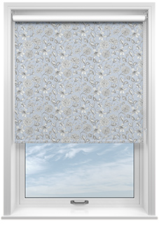 Floral Outlines, Eggshell Blue - Roller Blind